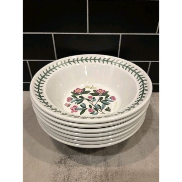 Portmeirion Botanic Garden Set of 7, 6½" Soup Cereal Salad Bowls EUC Classic VTG - Picture 14 of 14
